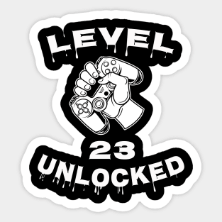 Level 23 Unlocked - Funny Mens 23rd Birthday Gamer Sticker